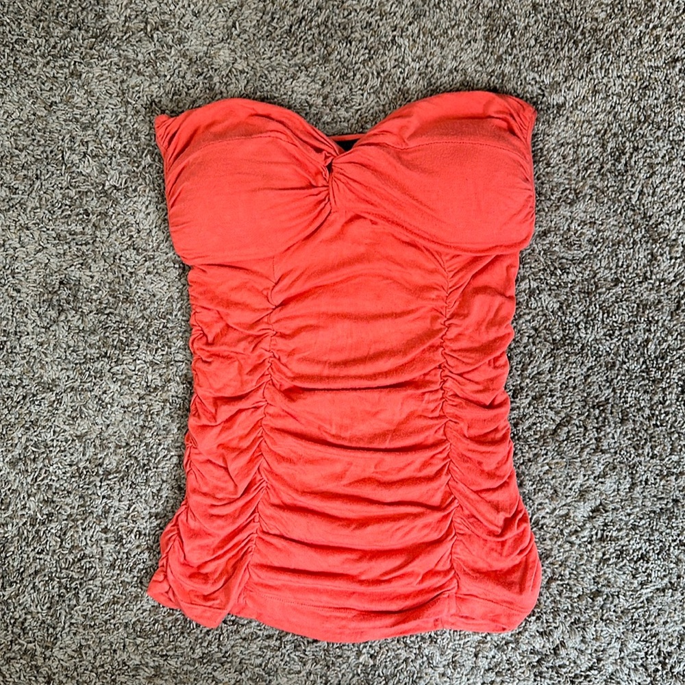 Sexy orange strapless top
